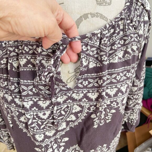 Forever 21 Women's Blouse Sz Small Bohemian Hippie Festival Gypsy Inspired Indie - Picture 8 of 13